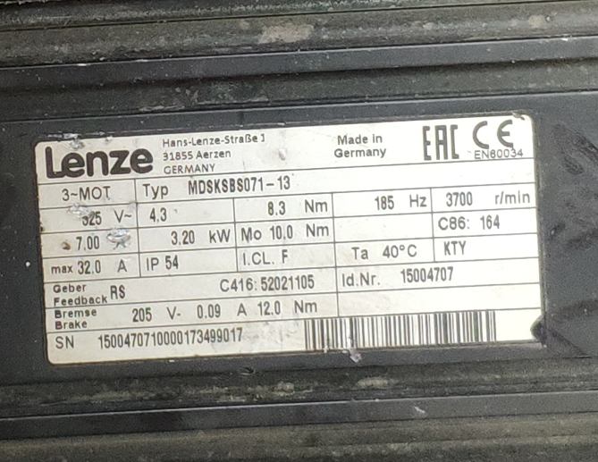 德國(guó)lenze倫茨伺服電機(jī)故障判斷維修MDSKARS056-22