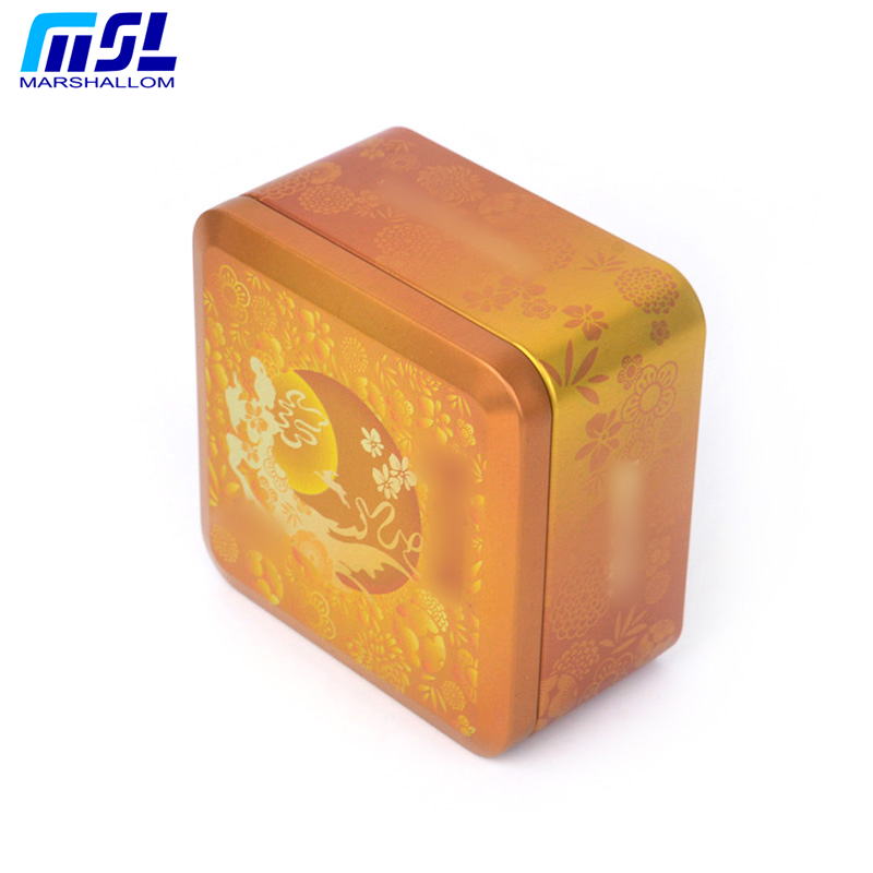 一個裝蓮蓉蛋黃中秋節(jié)月餅罐  傳統(tǒng)糕點包裝鐵盒