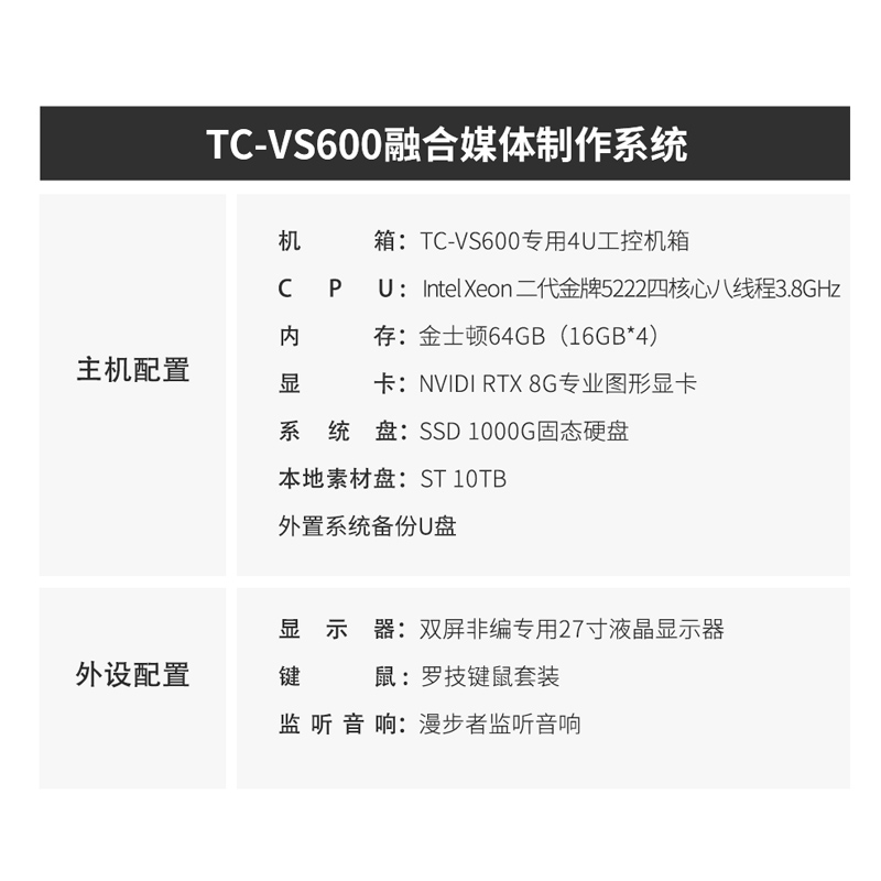 天創(chuàng)華視TC VS600融合媒體一站式后期制作方案
