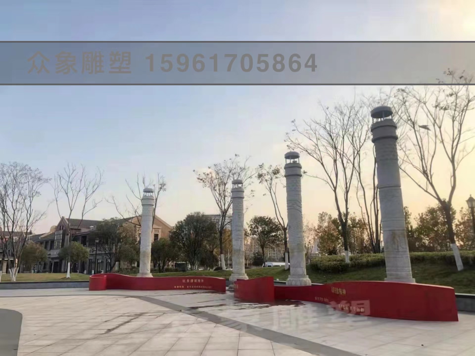 眾象雕塑——常州運(yùn)河風(fēng)光帶卷軸雕