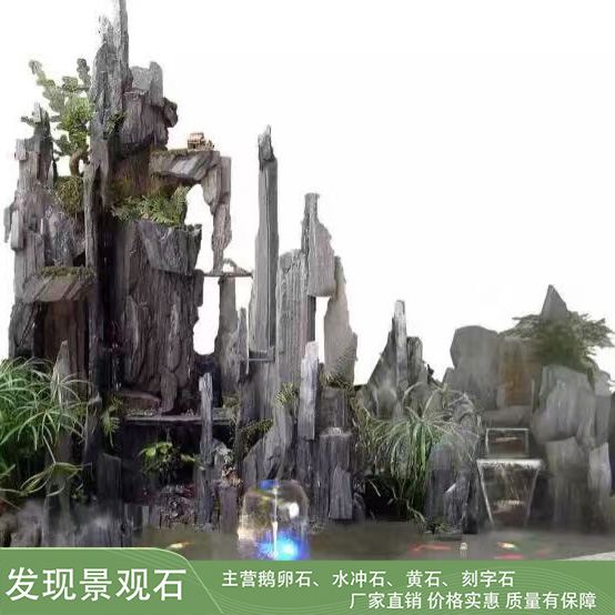 杭州園林塑石假山 塑木 水泥假山 水泥直塑假山 假樹(shù)施工