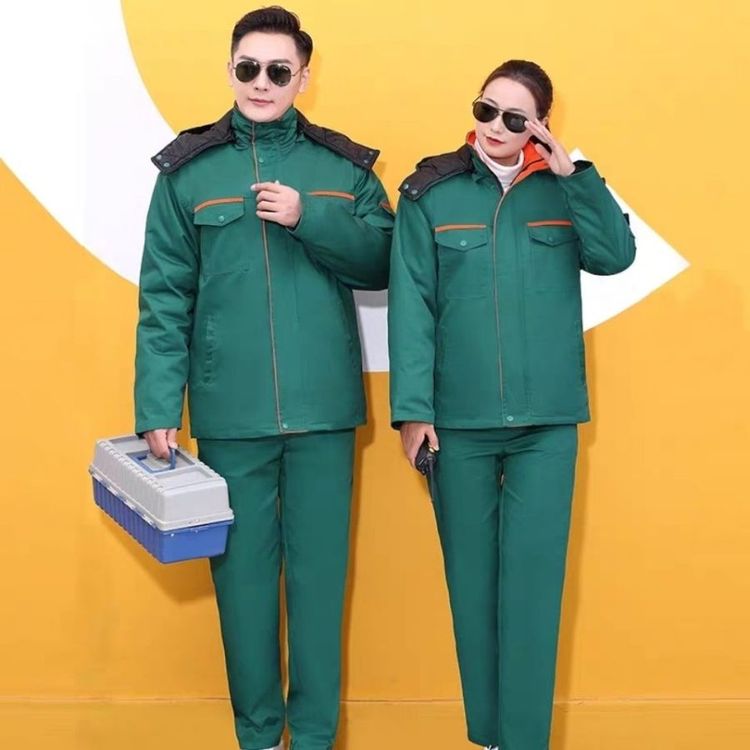 冬季新款工作服 男加厚保暖工作服  耐磨工廠車間維修勞保服棉 衣定制