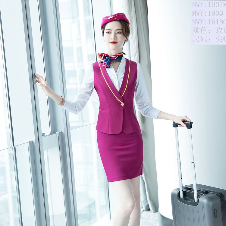 空姐制服  高鐵乘務(wù)員職業(yè)套裝 空乘學(xué)院酒店工作服 前臺(tái)時(shí)尚面試正裝工作服