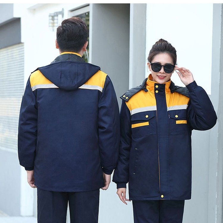 冬季新款工作服 男加厚保暖耐磨勞保服 工廠車間維修勞保服棉衣定制