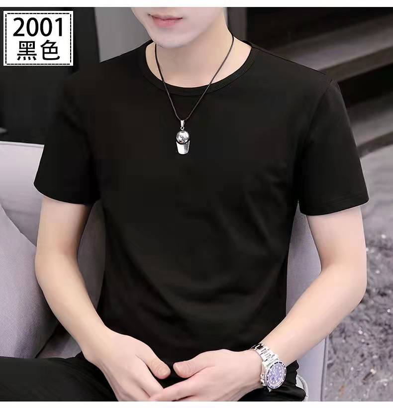 莫代爾棉冰絲2022夏季白色圓領(lǐng)短袖t恤 純色冰感打底衫 半袖文化衫