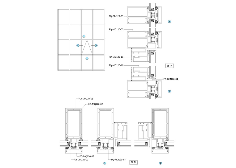 DM120斷橋中空明框幕墻聯(lián)系方式  DM120斷橋中空明框幕墻定制