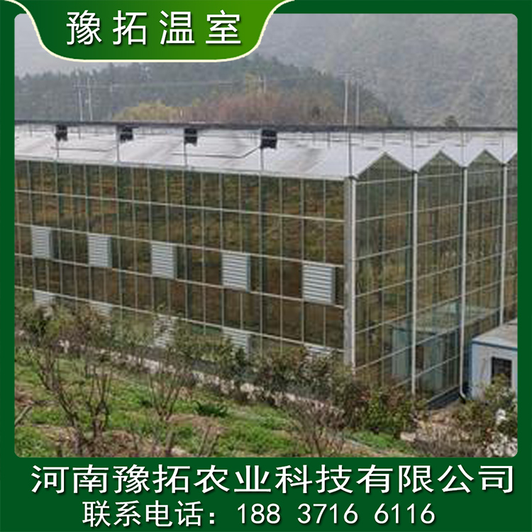 【豫拓溫室】紋絡(luò)型玻璃溫室陽(yáng)光板溫室大棚  大跨度智能玻璃溫室