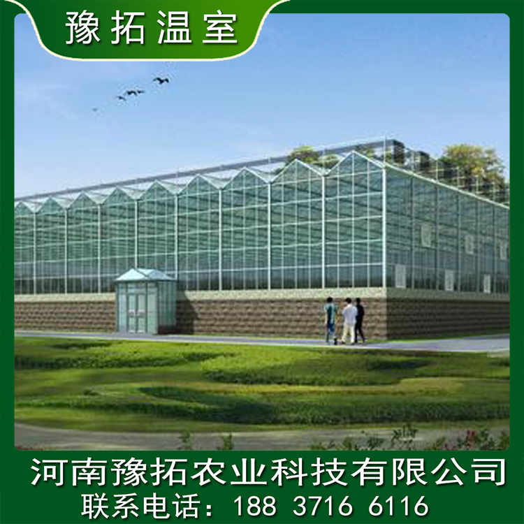 【豫拓溫室】紋絡(luò)型玻璃溫室陽(yáng)光板溫室大棚  大跨度智能玻璃溫室