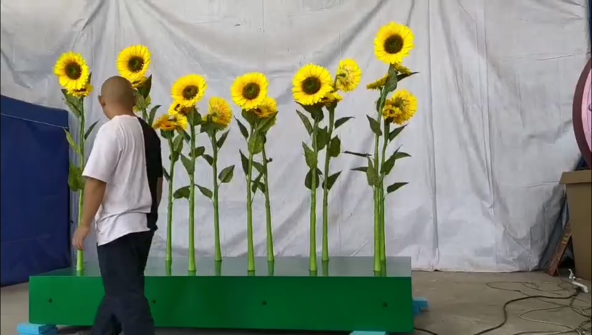 體感向日葵 向日葵仿真花 機械互動花朵