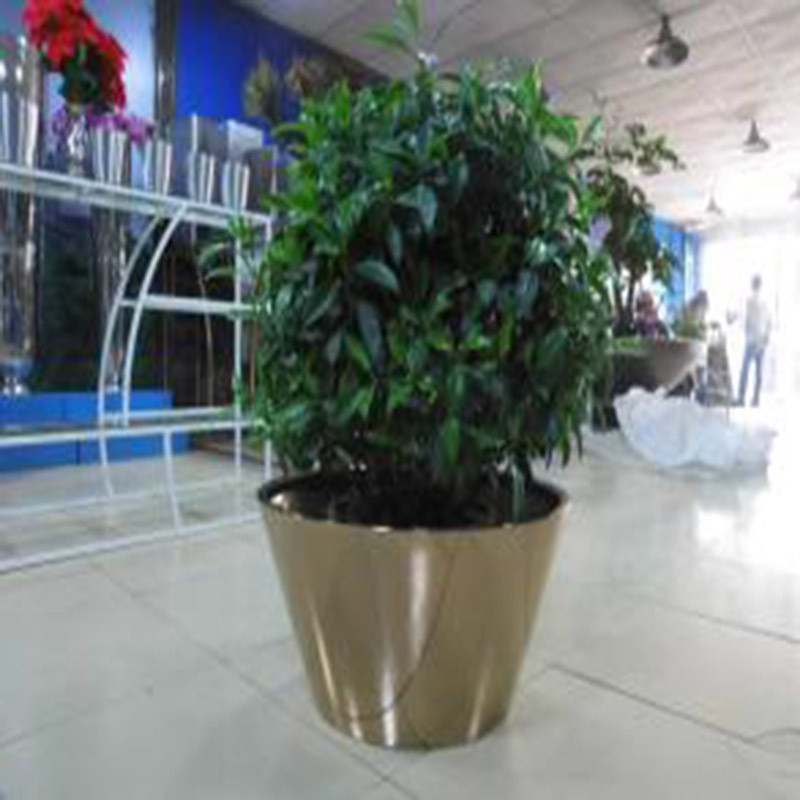 不銹鋼花箱戶外花缽花器花壇酒店商場廣場外擺綠植花盆