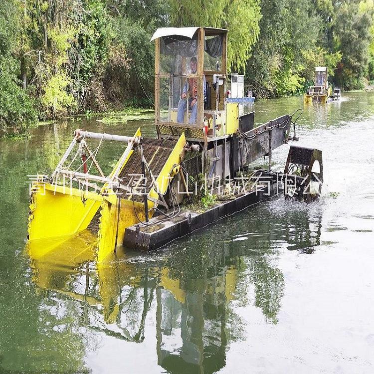 清理水草船 河道小型水草打撈船操作簡單