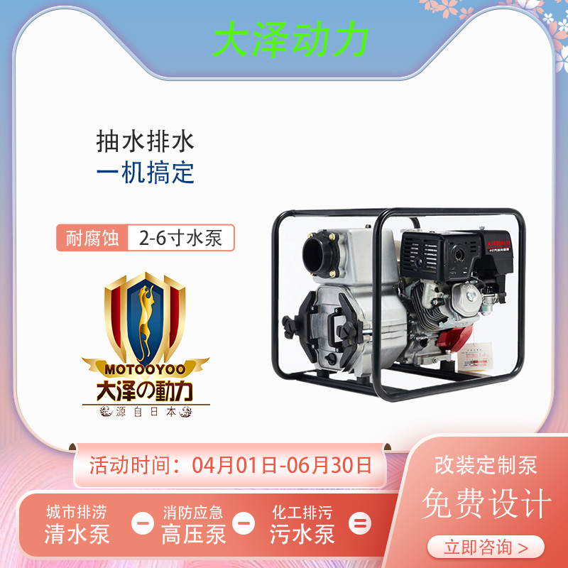 大澤動(dòng)力 開架式 風(fēng)冷*水泵4寸 TOTO40EW 4寸*自吸水泵