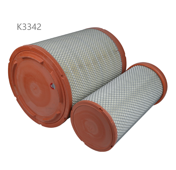 K3342PU空濾適配上汽紅巖新杰獅C500重卡560馬力牽引貨車空氣濾芯 超杰