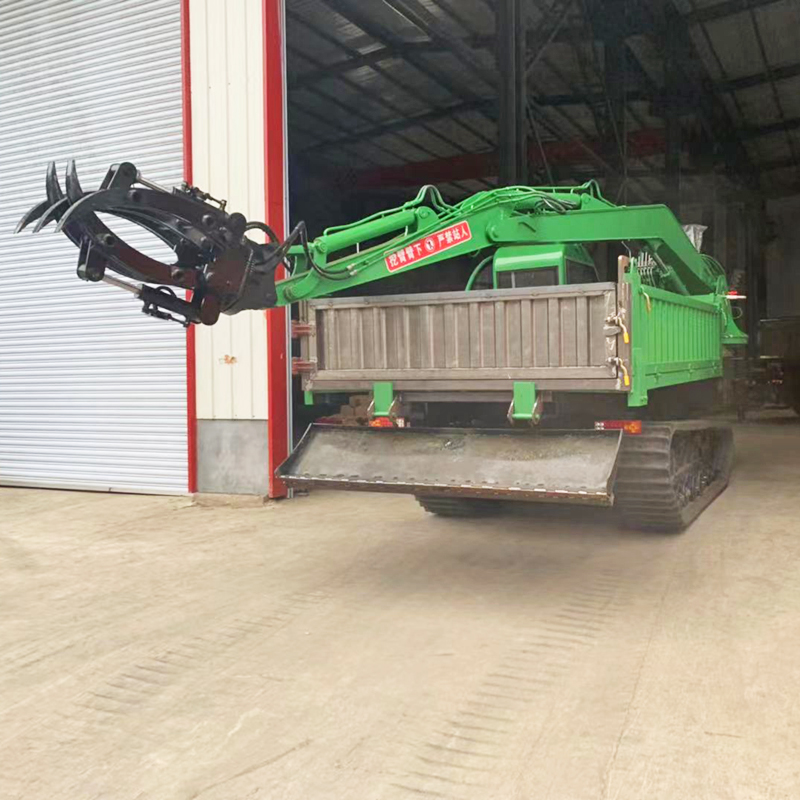 工程履帶隨車(chē)山區(qū)樹(shù)木橡膠履帶隨車(chē)抓橡膠履帶隨車(chē)抓木機(jī)