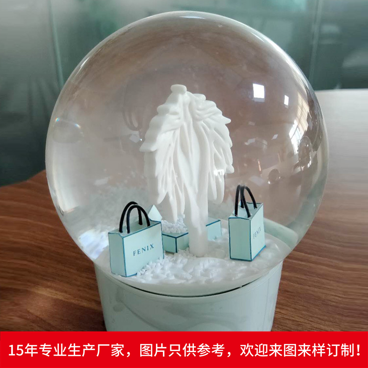廠家定制樹脂內(nèi)景工藝品水晶球玻璃亞克力雪花球擺件加工創(chuàng)意禮品