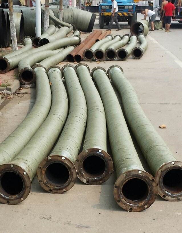 河北排泥膠管 吸排膠管 鋼法蘭式排泥膠管