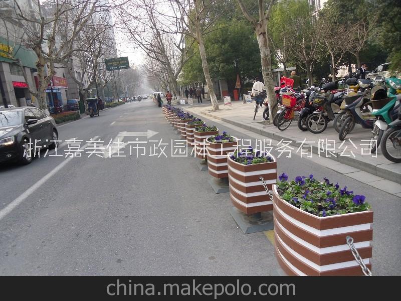 一桶一鏈花箱廠家定制戶外一桶一鏈pvc花箱地面隔離花槽 大花盆鋁合金護欄