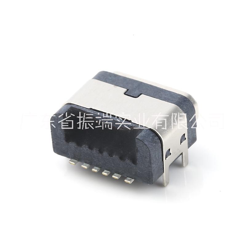 TYPE-C 防水母座 6P板上四腳前插后貼L7.5 防水USB連接器廣東省振端實(shí)業(yè)有限公司