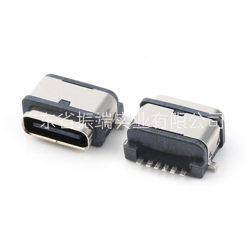 TYPE-C 6pin 防水沉板TYPE-C6pin防水母座 沉板7級防水連接器 type c6P外殼2腳插板端子