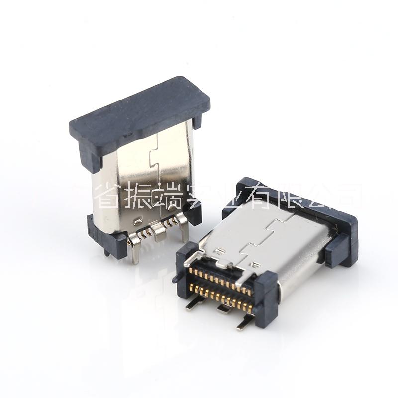 TYPE-C母座 24pin立貼廠家直營(yíng)TYPE-C母座24P 180度立式貼板SMT板上