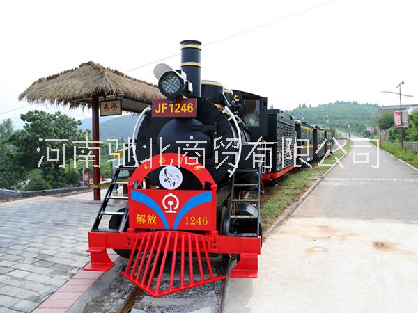 景區(qū)公園大型120座軌道列車 復(fù)古綠皮火車
