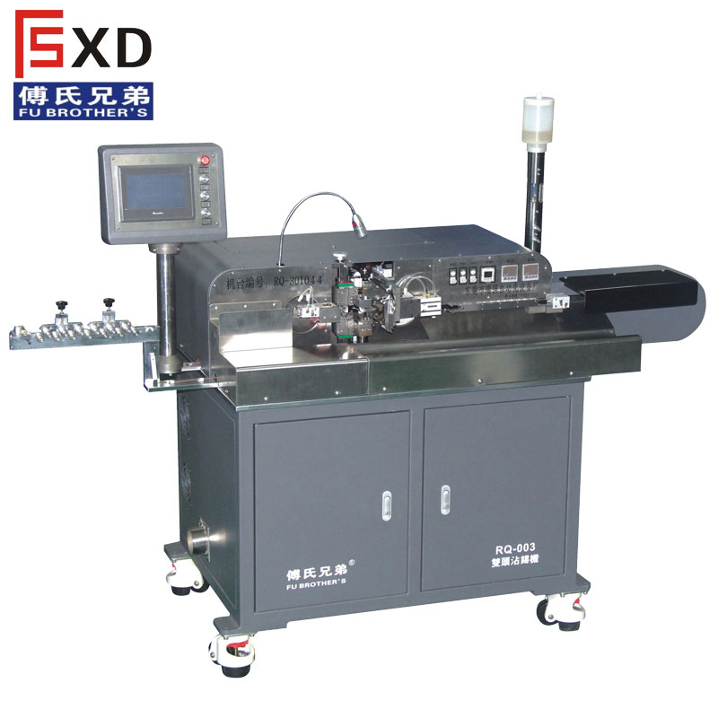 全自動單頭端子機雙頭剝打機電子線全自動單頭端子機雙頭剝打機電子線裁線浸錫上錫機五線打端沾錫機 全自動雙頭沾錫機