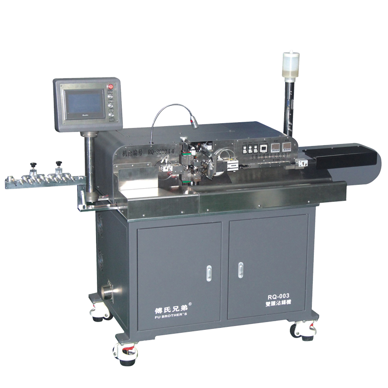 全自動單頭端子機雙頭剝打機電子線全自動單頭端子機雙頭剝打機電子線裁線浸錫上錫機五線打端沾錫機 全自動雙頭沾錫機