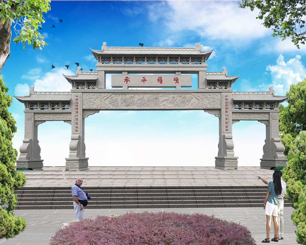 村口石牌坊牌樓的區(qū)別 農(nóng)村石大門(mén)牌坊 石牌坊加工廠家