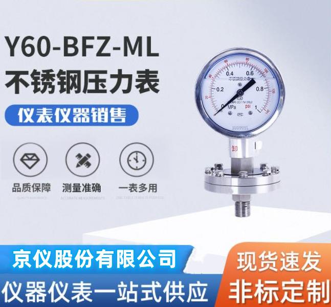 廠家生產(chǎn)YTF100/150系列隔膜壓力表  不銹鋼膜盒壓力表 隔膜壓力表