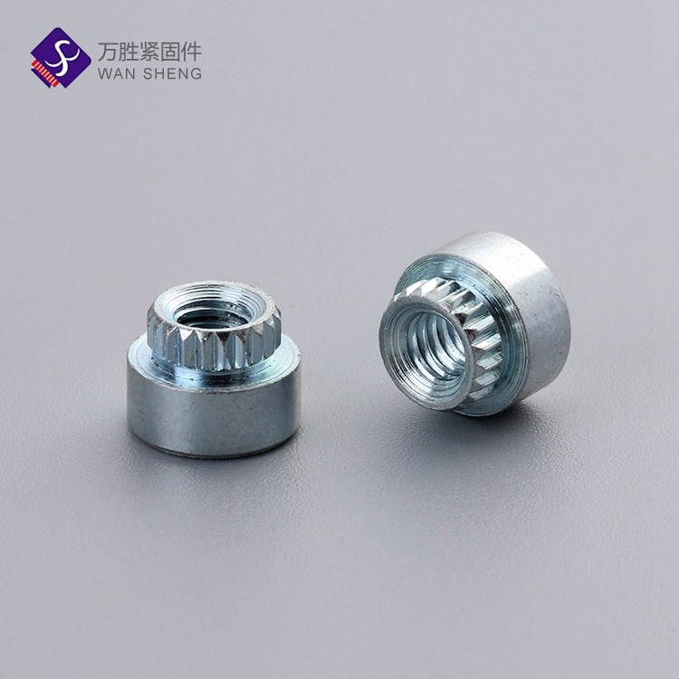 冷鐓pem花齒環(huán)保電鍍蘭白鋅圓形螺帽 KF漲鉚螺母M3M4M5M6M8