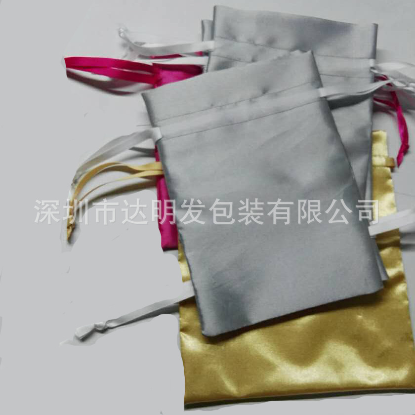 各種抽繩禮品色丁布袋束口袋子 假發(fā)用印花色丁布袋 現(xiàn)貨批發(fā)