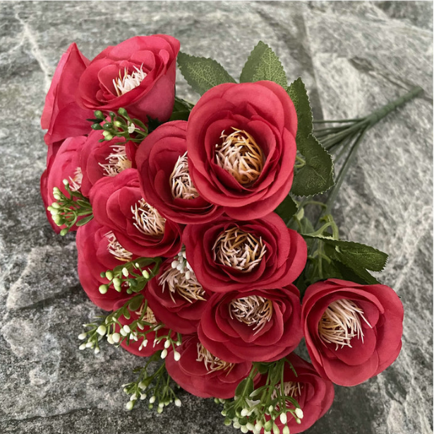 天津假花玫瑰花批發(fā)價(jià)格 婚慶裝飾假花玫瑰花花束婚禮新娘手捧花