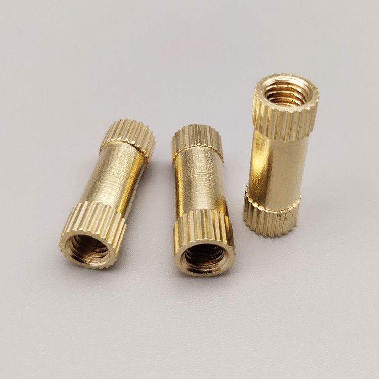 定制銅滾花注塑螺母 銅鑲嵌螺母定做 雙面倒角 通止規(guī) 環(huán)保銅嵌件