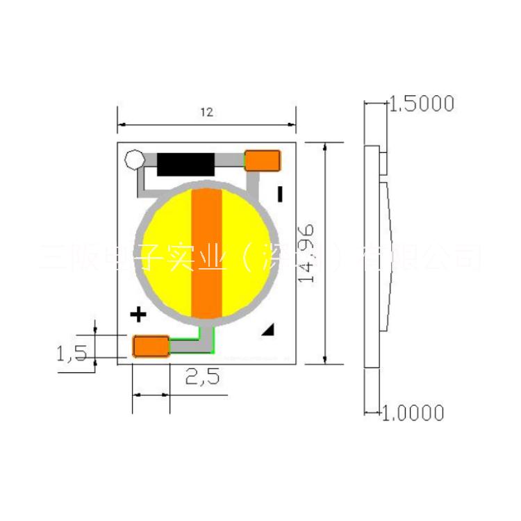 1215外形10發(fā)光面單路雙色COB光源6W7W8W12W15W智能調(diào)光