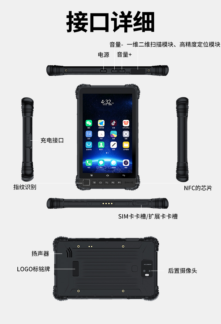 優(yōu)尚豐B8600 安卓8英寸大屏指揮終端車(chē)載平板電腦 5G智能三防平板電腦