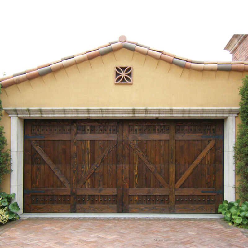 實木翻板門加一門業(yè)原木車庫門鋁木復(fù)合翻板門上滑式提升門定制