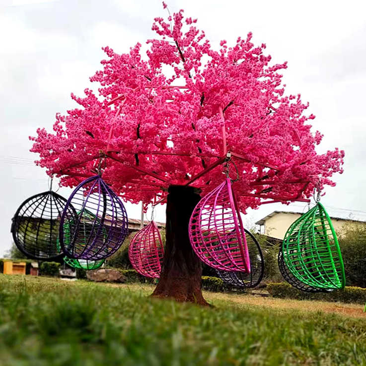 打卡飛行樹(shù)游樂(lè)設(shè)備 發(fā)光鳥(niǎo)巢秋千 網(wǎng)紅櫻花樹(shù)