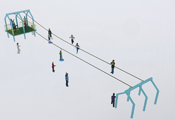 景區(qū)無動力游樂設(shè)備網(wǎng)紅打卡彩虹滑道秋千兒童滑索