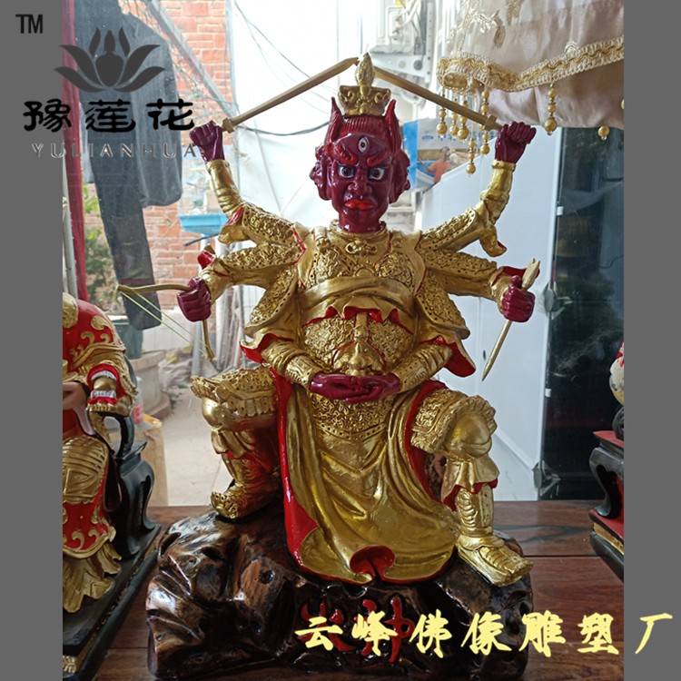 火神佛像 三頭六臂火神祝融神像 火神爺神像廠家