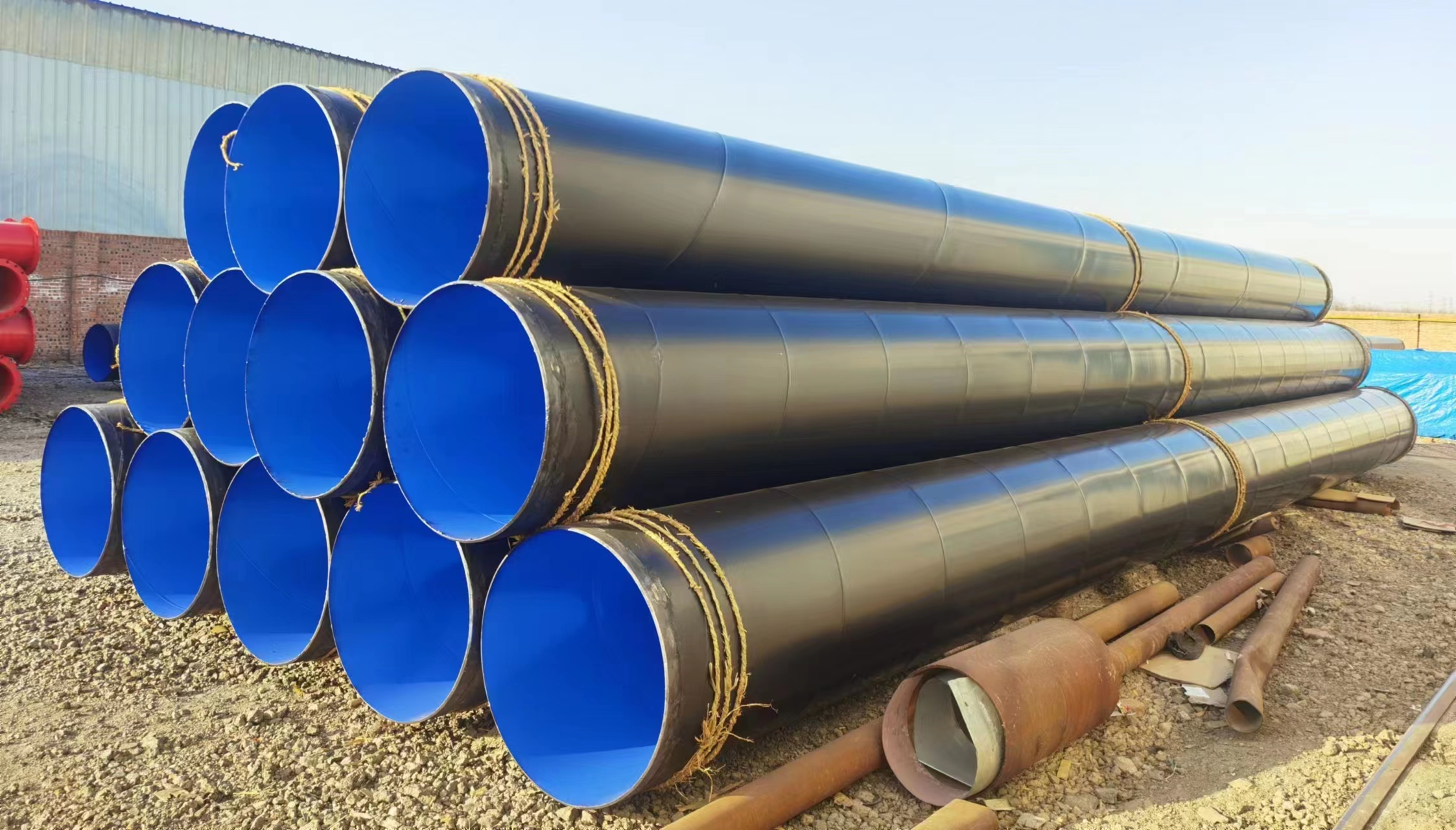 環(huán)氧煤瀝青防腐鋼管（銘塑鋼管DN250-1020）涂層防腐用于埋地或水下、輸油、輸氣、供水、供熱