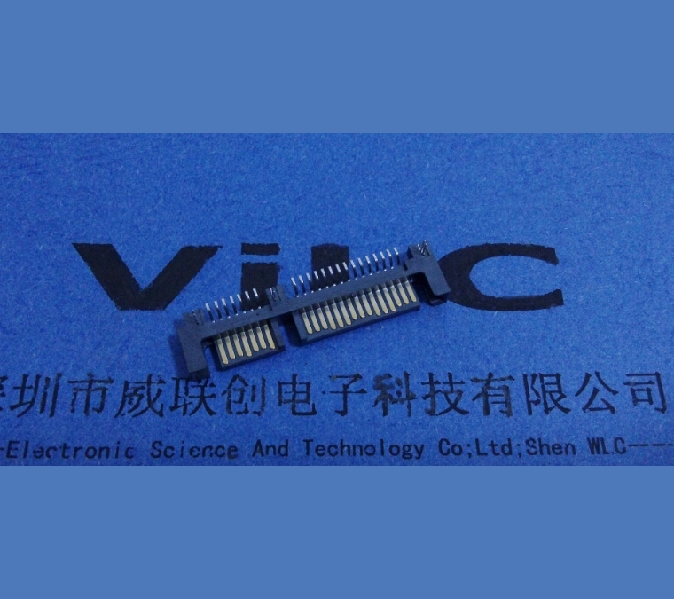 SATA 7+15P公頭180度鉚壓式 SATA5+7P公座DIP有柱