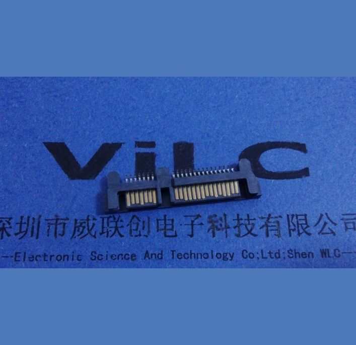 SATA 7+15P公頭180度鉚壓式 SATA5+7P公座DIP有柱