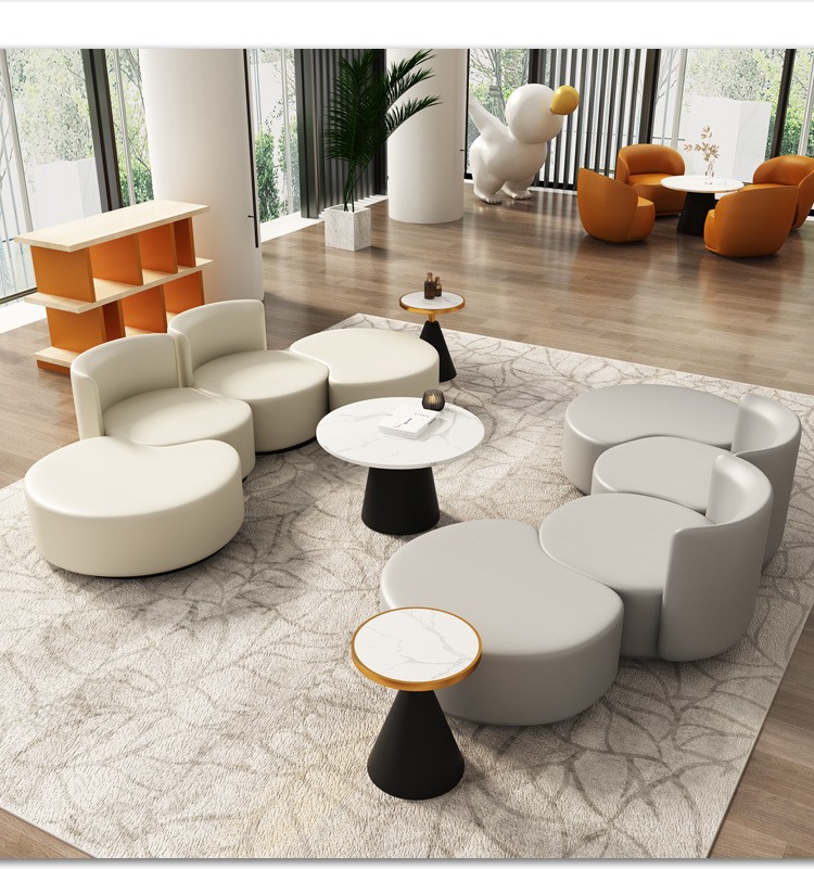 咖啡廳書吧休閑會所*處洽談接待沙發(fā)奶茶店酒店會客桌椅組合