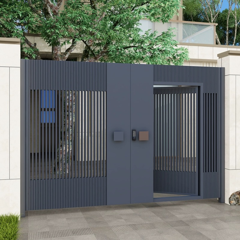 鋁藝大門別墅庭院現(xiàn)代電動門鋁合金大門農(nóng)村簡易式 鋁藝大門福建生產(chǎn)廠家