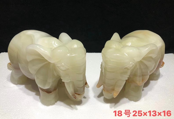 玉石象擺件客廳玄關(guān)酒柜辦公桌裝飾品吸水吸財(cái)象擺件