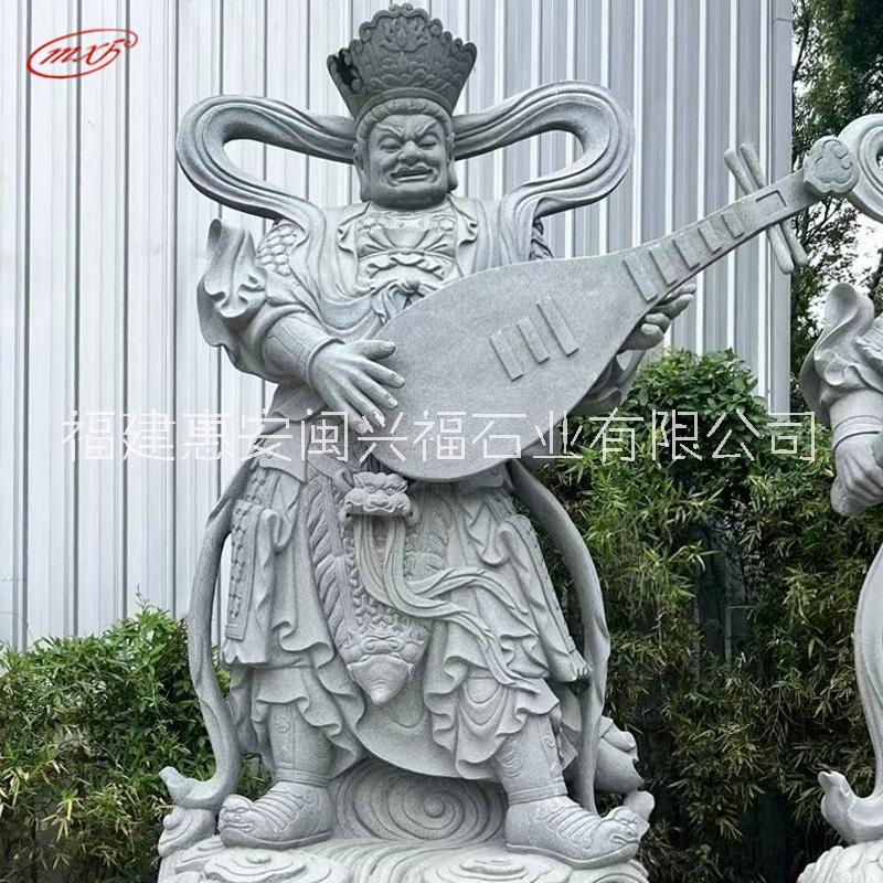福建古建寺廟宗祠花崗巖四大天王神像石雕佛像雕塑廠(chǎng)家擺件