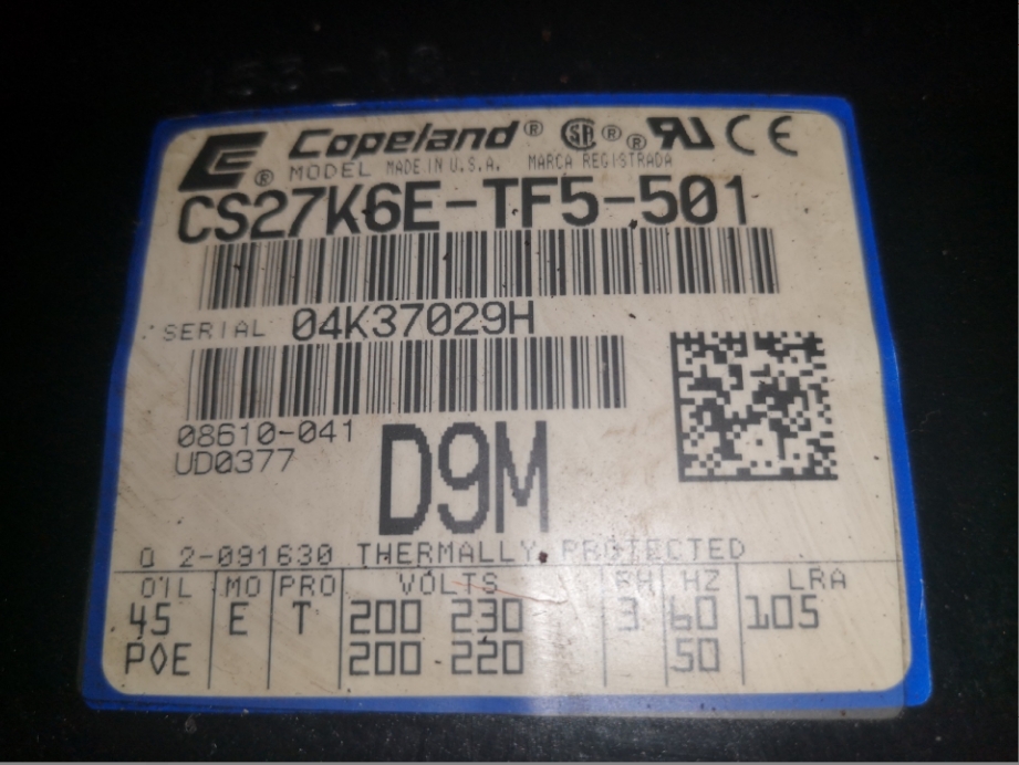 CS27K6E-TF5-501 谷轮三相200伏压缩机