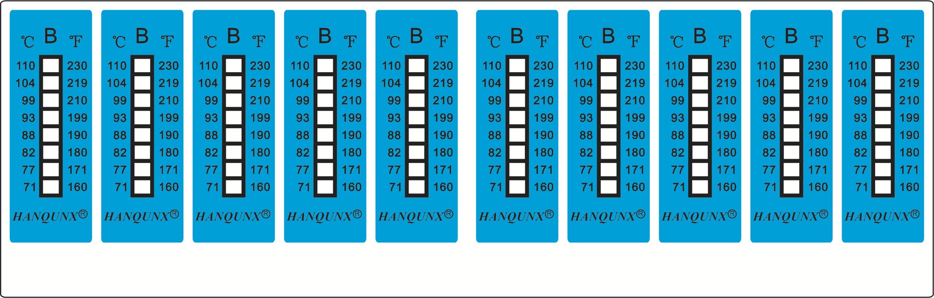 熱敏試紙 HWDJ-8B測溫紙(71℃-110度） 強力背膠變色測溫貼供應、多少錢、找哪家、【蘇州瀚群電子材料有限公司】