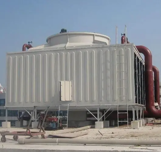 600t方形冷卻塔 高溫爐低噪聲工業(yè)橫流方塔600噸 冷卻塔更換 管道安裝