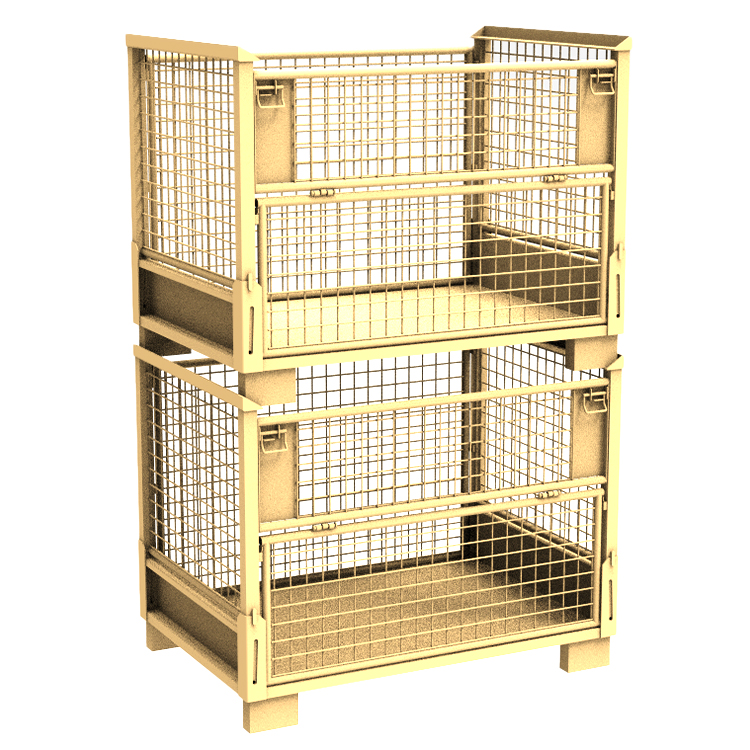 噴塑倉儲籠供應(yīng)，歐式金屬網(wǎng)箱，批發(fā)汽配周轉(zhuǎn)料箱 ，折疊式可堆垛金屬托盤